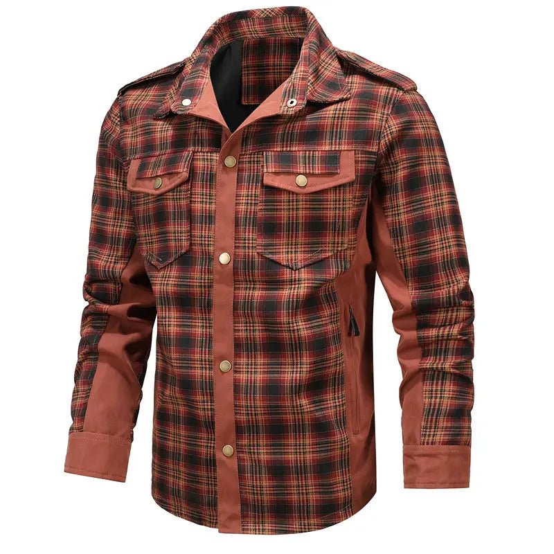 A.1 Herren Karierte Hemdjacke