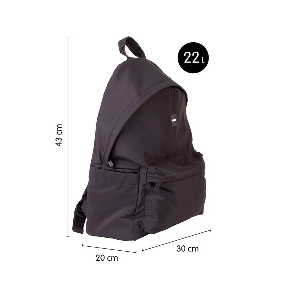 Lässiger Rucksack Milan Shadow Schwarz 22 L 41 x 30 x 18 cm - AWK Flagship