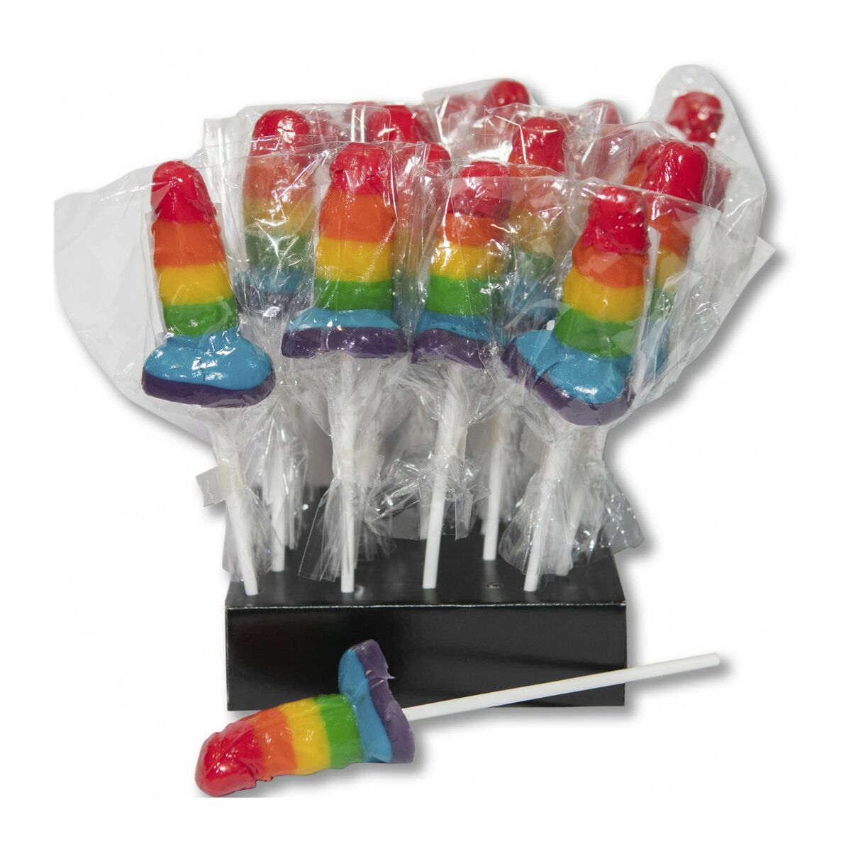 Gummibonbons mit der Form geiler Männer Divertysex Regenbogen Penis 12 Stück - AWK Flagship