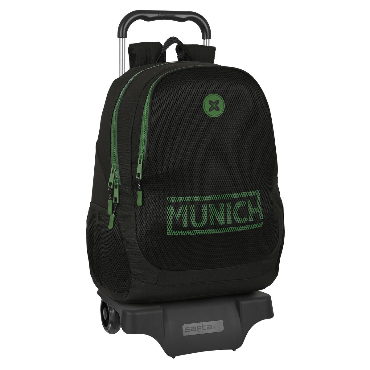 Schulrucksack mit Rädern Munich Caviar Schwarz 32 x 44 x 16 cm - AWK Flagship