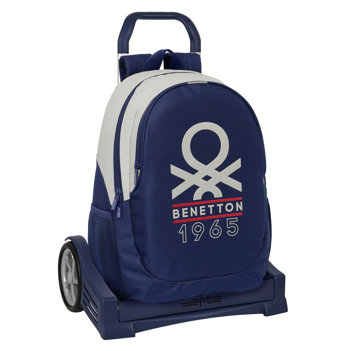 Schulrucksack mit Rädern Benetton Varsity Grau Marineblau 32 x 44 x 16 cm - AWK Flagship