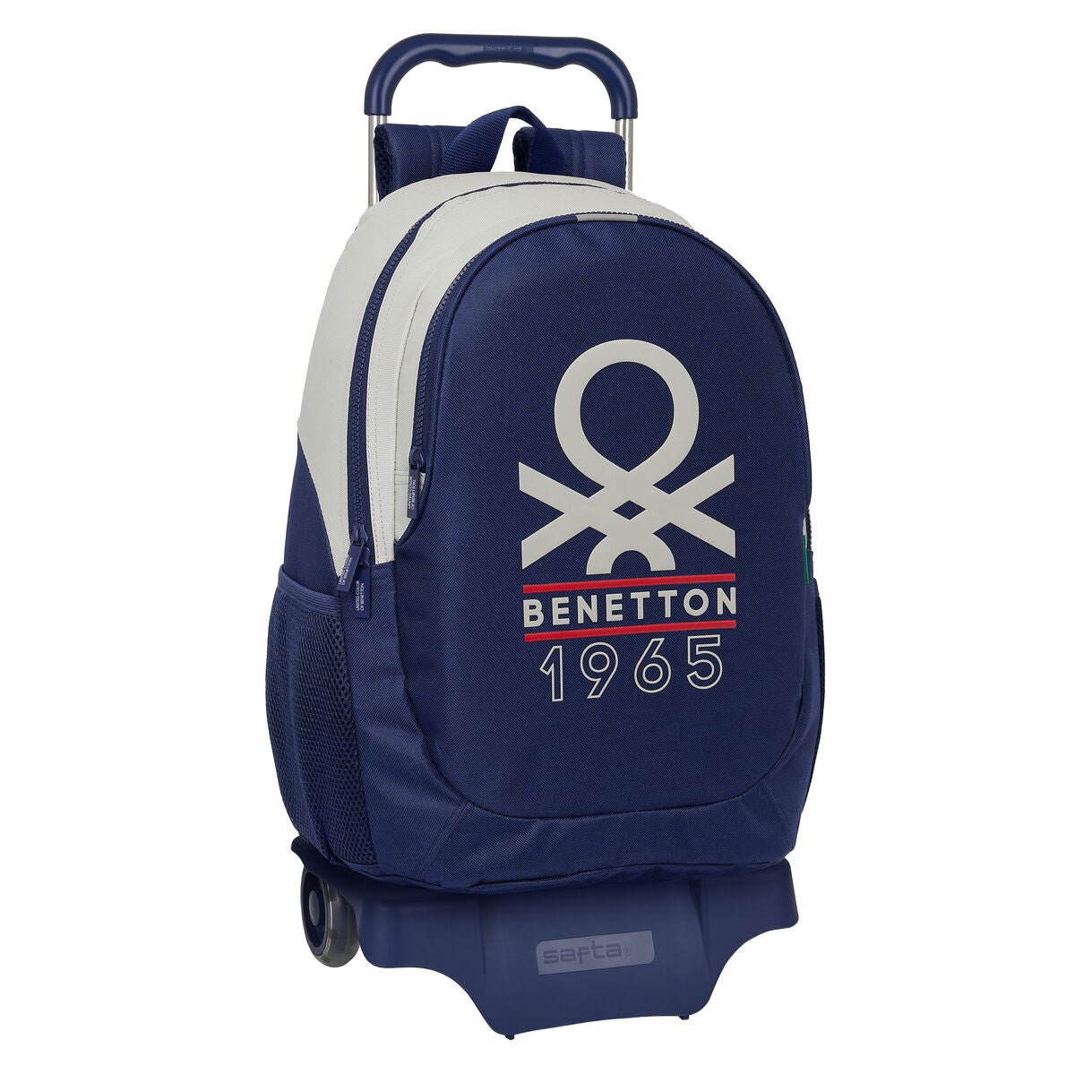 Schulrucksack mit Rädern Benetton Varsity Grau Marineblau 32 x 44 x 16 cm - AWK Flagship