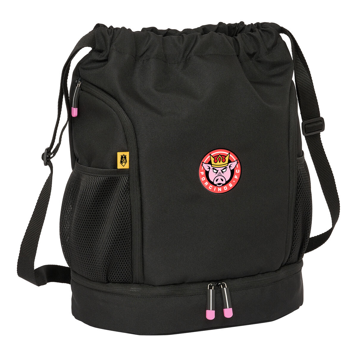 Rucksacktasche mit Bändern Kings League Porcinos Schwarz 35 x 40 x 1 cm - AWK Flagship