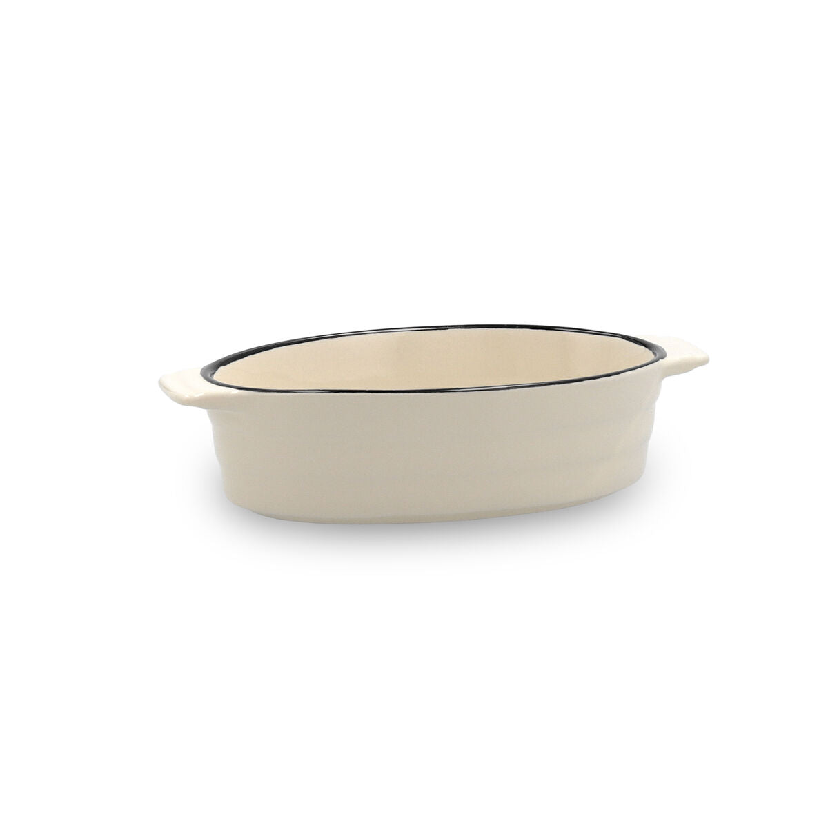Kochtopf Quid Cocco Oval aus Keramik Weiß (19 x 10,5 x 5 cm) (Pack 12x) - AWK Flagship