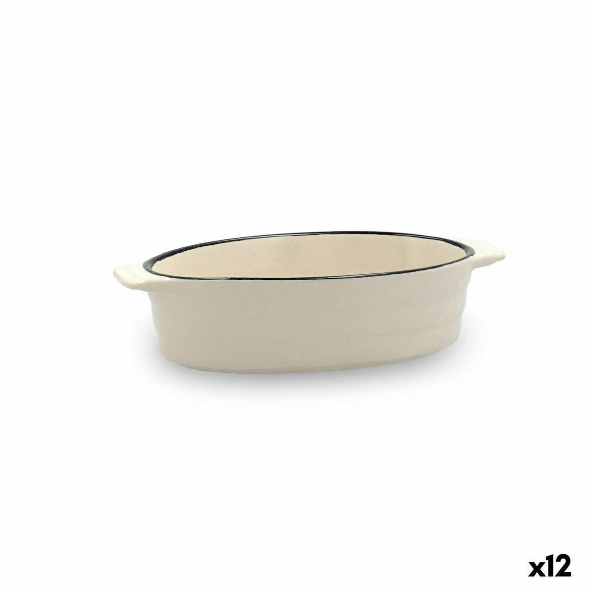 Kochtopf Quid Cocco Oval aus Keramik Weiß (19 x 10,5 x 5 cm) (Pack 12x) - AWK Flagship