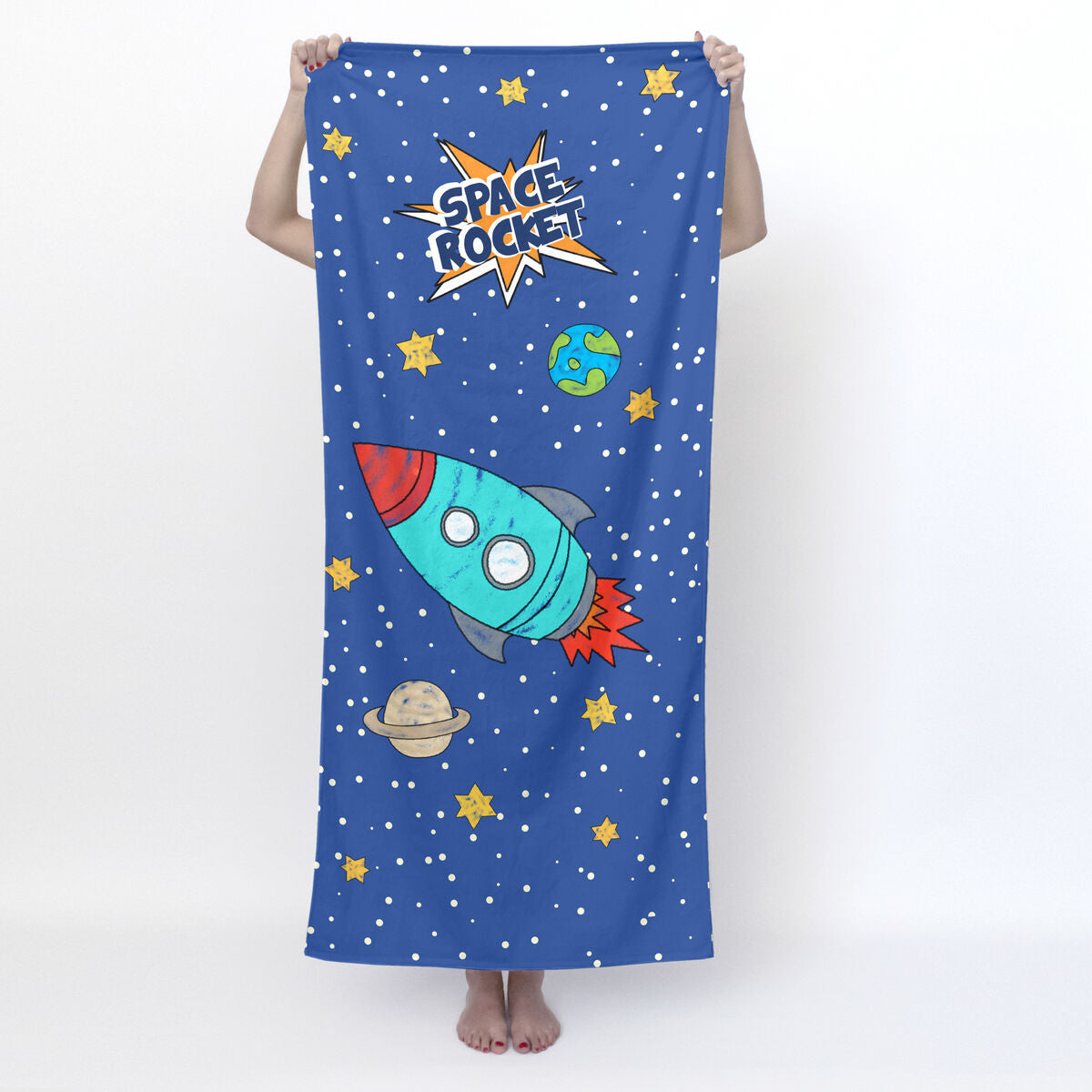 Badetuch HappyFriday Mr Fox Space Rocket Bunt 70 x 150 cm - AWK Flagship