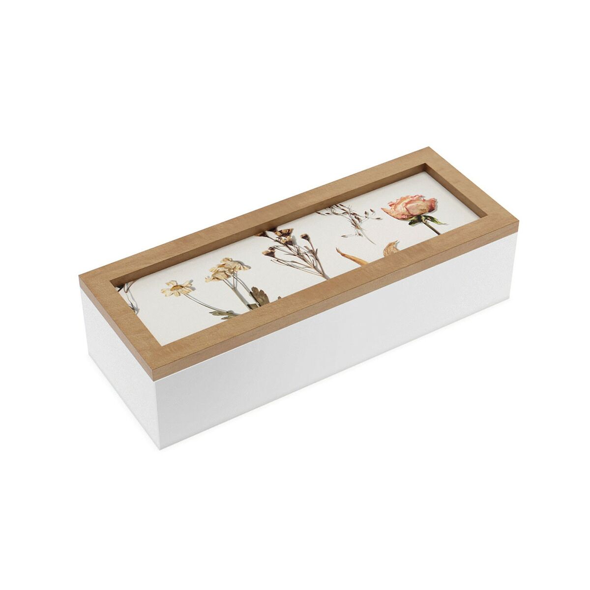 Dekorative Box Versa Blomster Holz MDF 9 x 6 x 24 cm - AWK Flagship