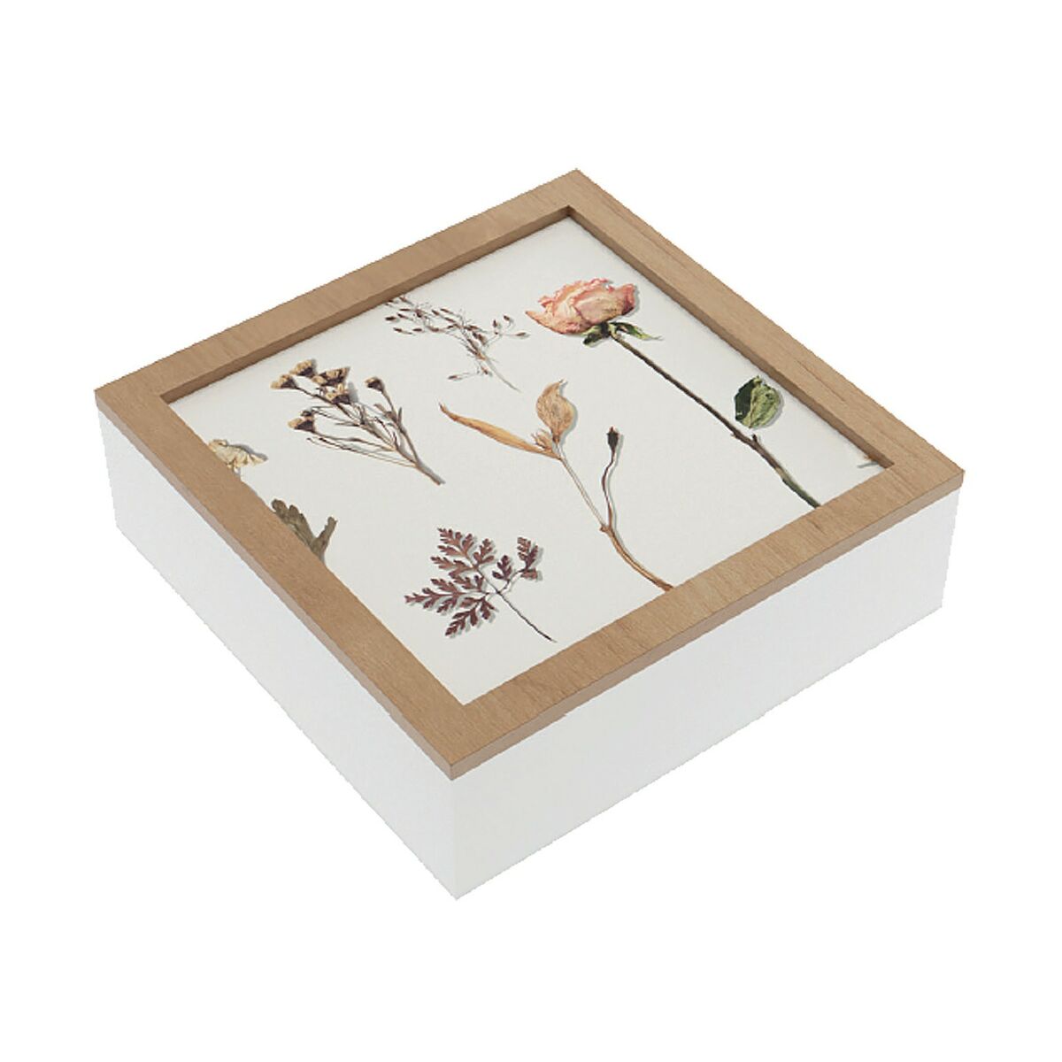 Dekorative Box Versa Blomster Holz MDF 24 x 7 x 24 cm - AWK Flagship