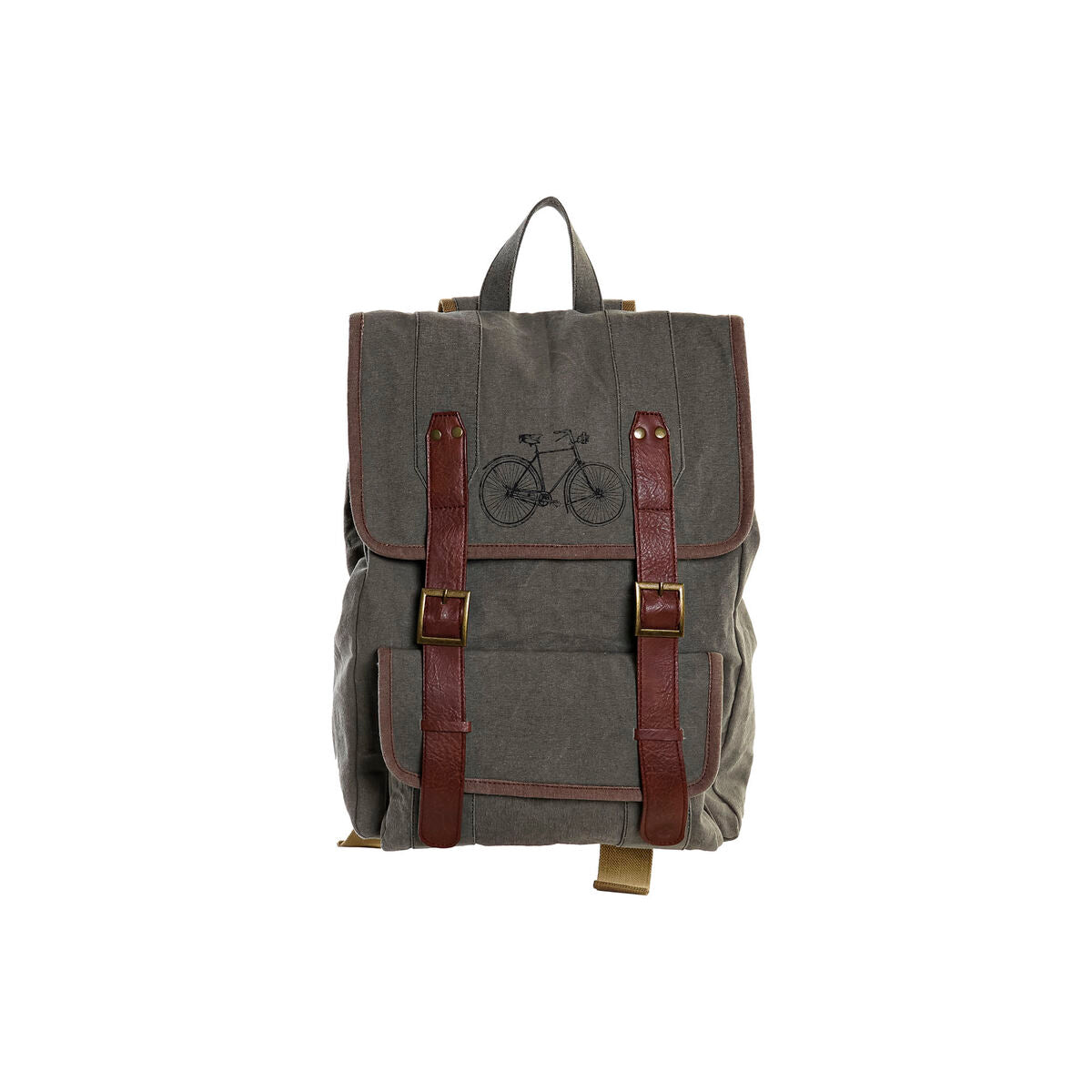 Lässiger Rucksack DKD Home Decor Canvas Fahrrad Grau Braun (33 x 12 x 47 cm) - AWK Flagship