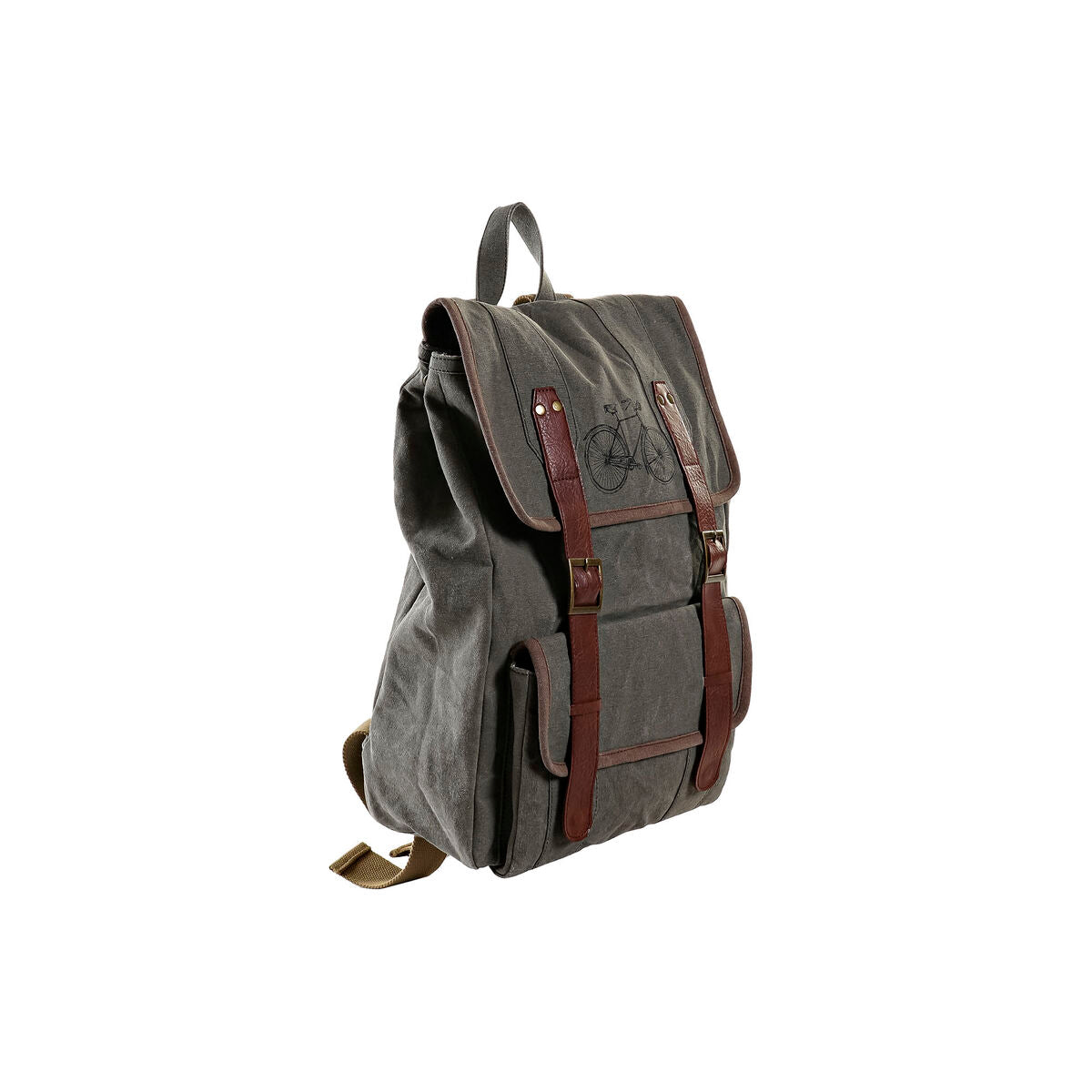 Lässiger Rucksack DKD Home Decor Canvas Fahrrad Grau Braun (33 x 12 x 47 cm) - AWK Flagship