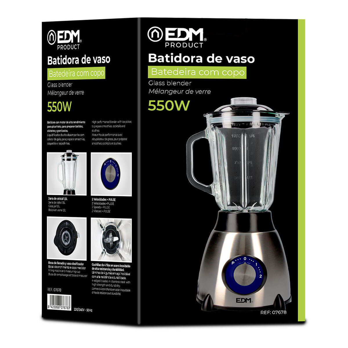 Standmixer EDM Schwarz 550 W 1,5 L - AWK Flagship