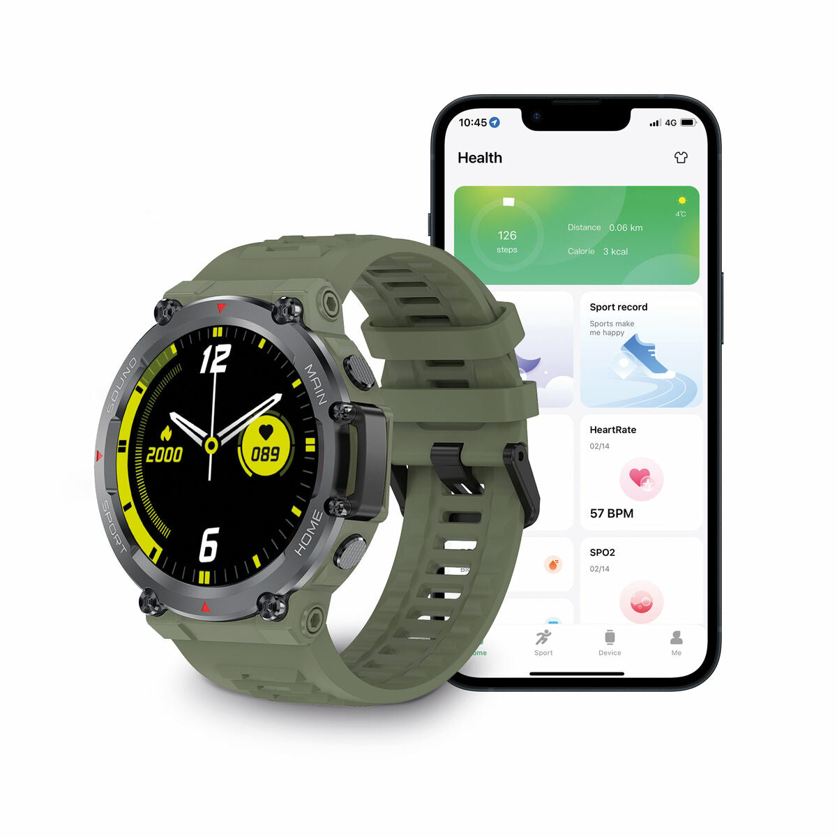Kaufe Smartwatch KSIX Oslo 1,5" Bluetooth 5.0 270 mAh grün bei AWK Flagship um € 57.00