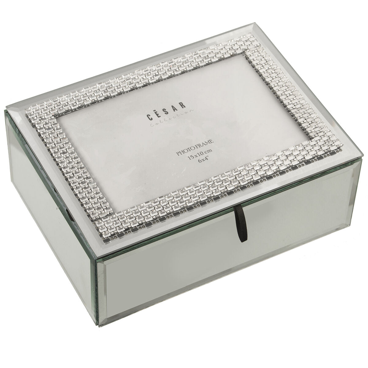 Box-Schmuckkästchen Alexandra House Living Grau Kristall Spiegel 15 x 8 x 20 cm - AWK Flagship