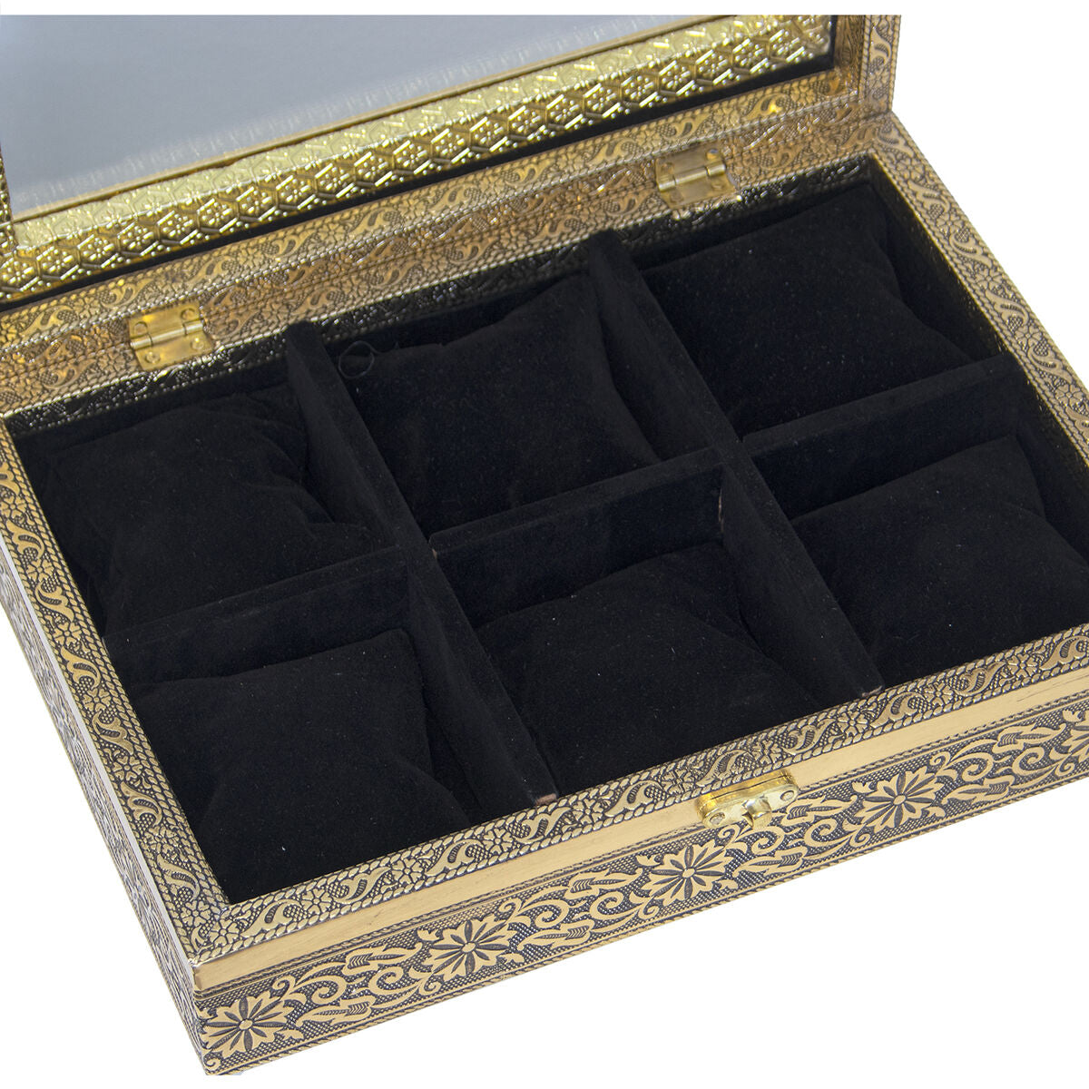 Uhrenbox Alexandra House Living Schwarz Gold Metall 20 x 28 x 20 cm - AWK Flagship