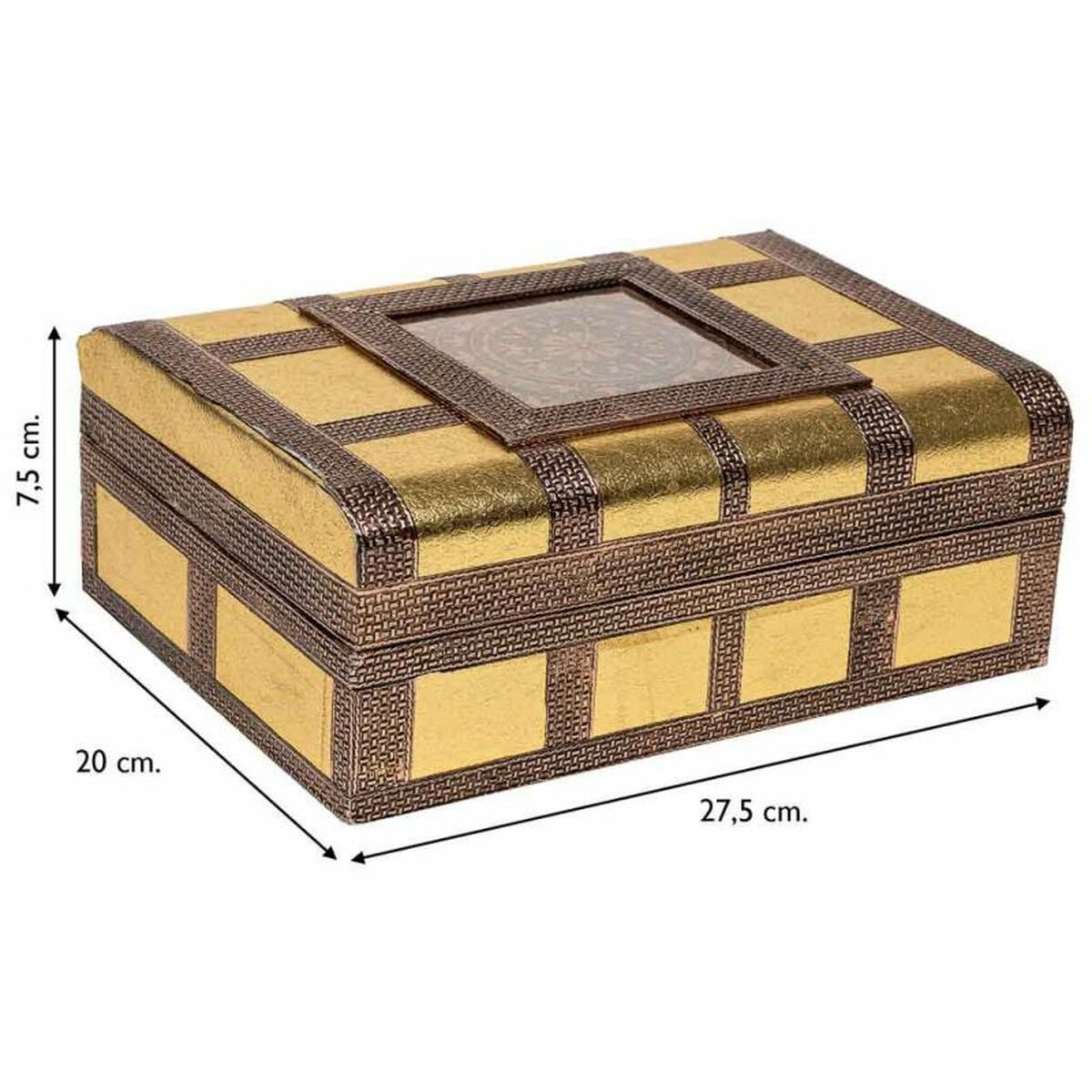 Box-Schmuckkästchen Alexandra House Living Gold Aluminium Holz MDF 20 x 7 x 27 cm - AWK Flagship