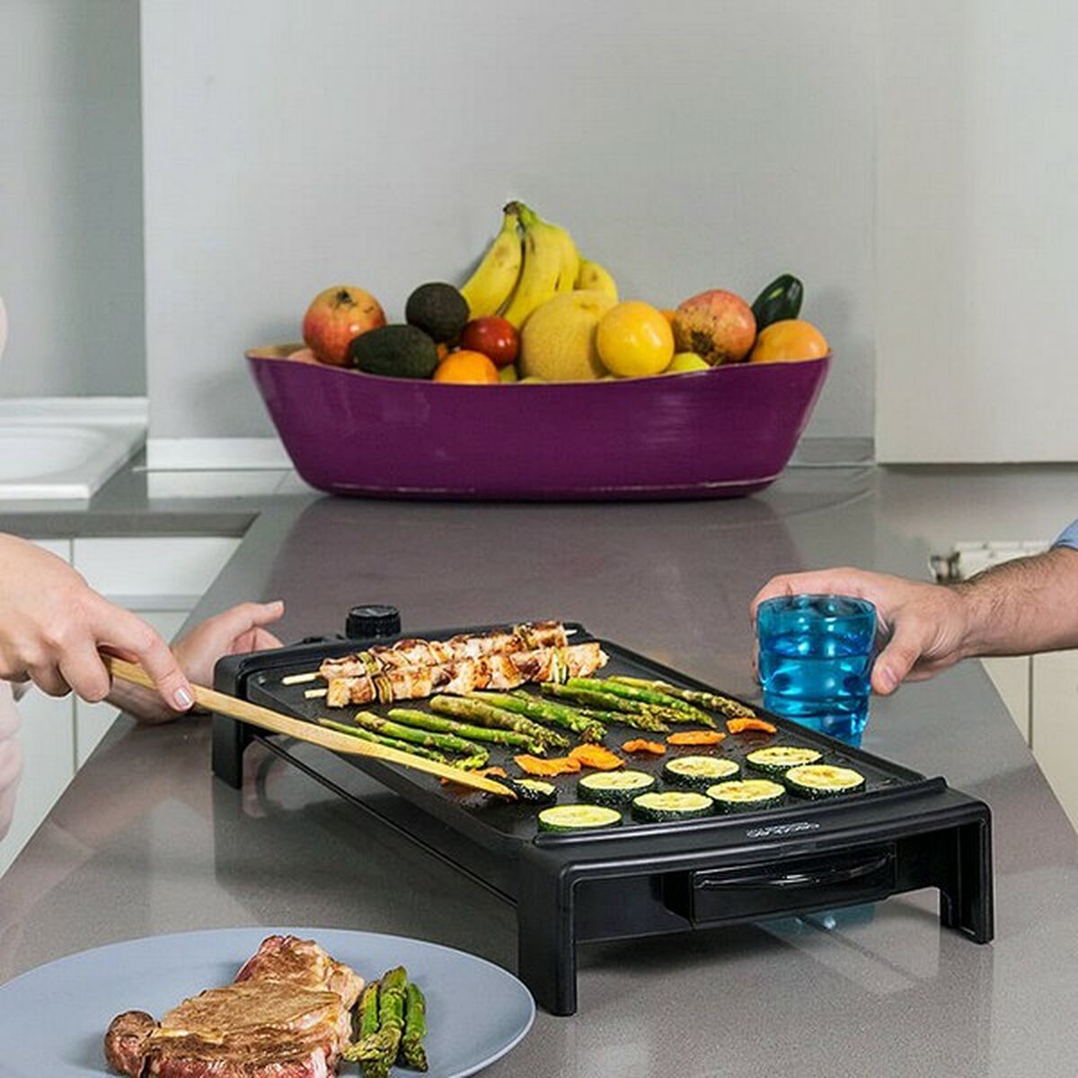 Grillplatte Cecotec Rock & Water 2500 2150W Schwarz - AWK Flagship