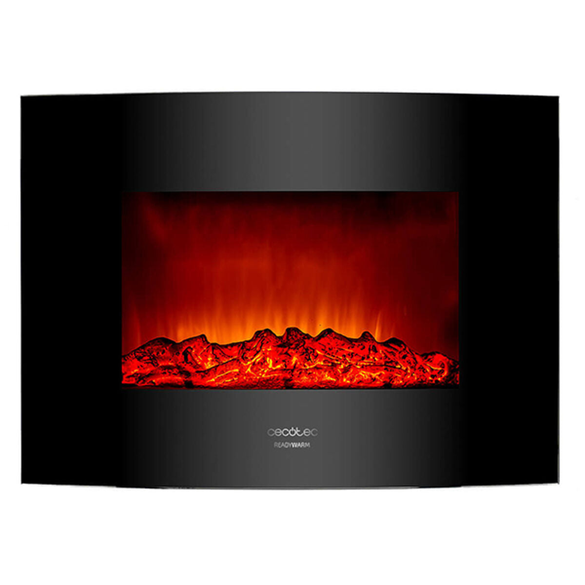 Dekorativer elektrischer Wandkamin Cecotec Warm 2200 Curved Flames 2000W Schwarz - AWK Flagship