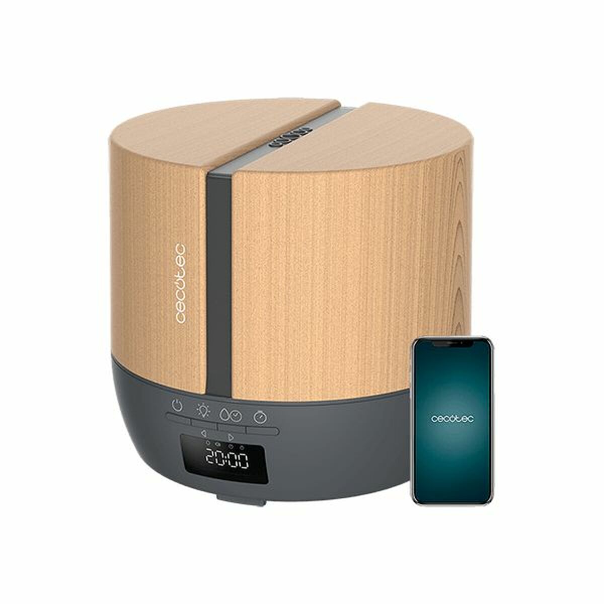 Cecotec Luftbefeuchter PureAroma 550 Connected Grey Woody (500 ml) - AWK Flagship