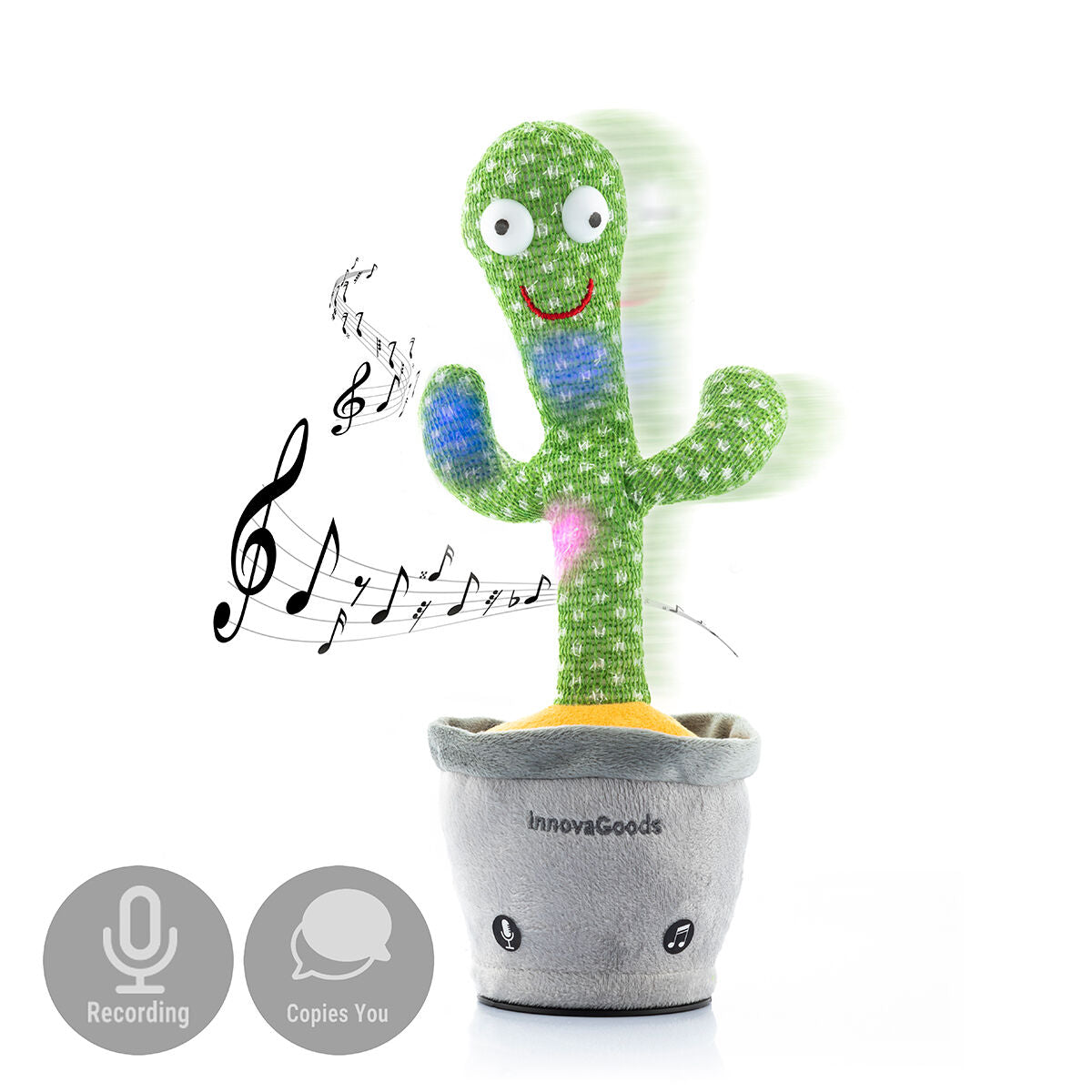 Kaufe Tanzender Kaktus mit Musik und Mehrfarben-LEDs Pinxi InnovaGoods bei AWK Flagship um € 27.00
