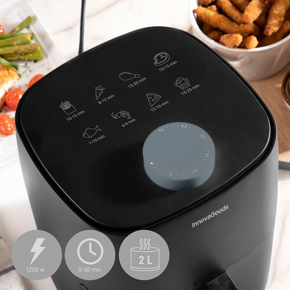 Heißluftfritteuse InnovaGoods Fryinn Lite 2000 Schwarz 1200 W 2 L - AWK Flagship