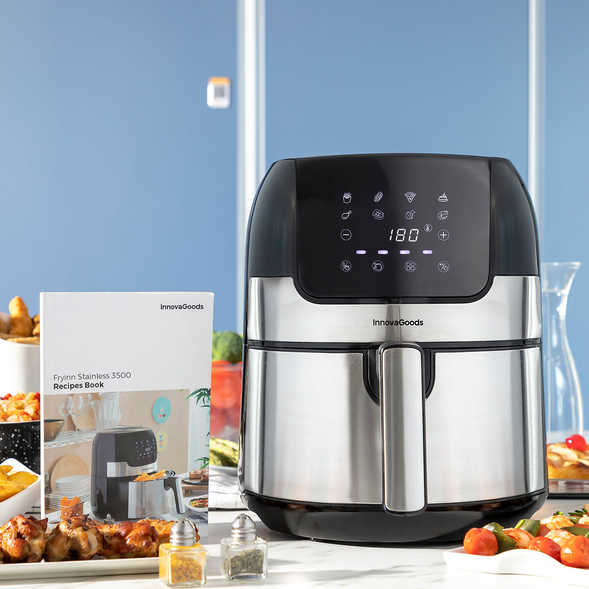 Fritteuse ohne Öl InnovaGoods Fryinn 3500 Schwarz Edelstahl 1400 W 3,5 L - AWK Flagship