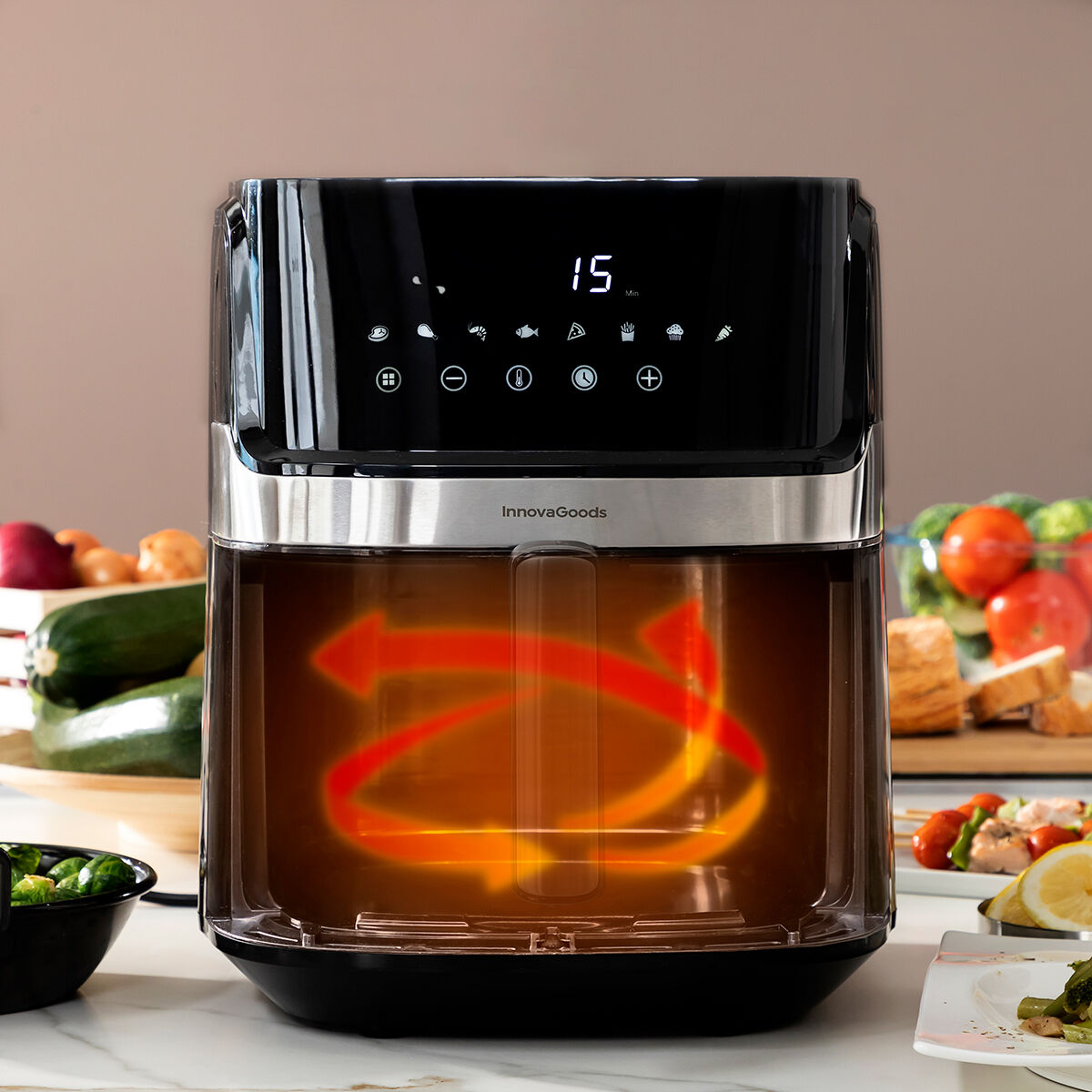 Fritteuse ohne Öl InnovaGoods Fryinn Pro 5500 Schwarz Edelstahl 1700 W 5,5 L - AWK Flagship