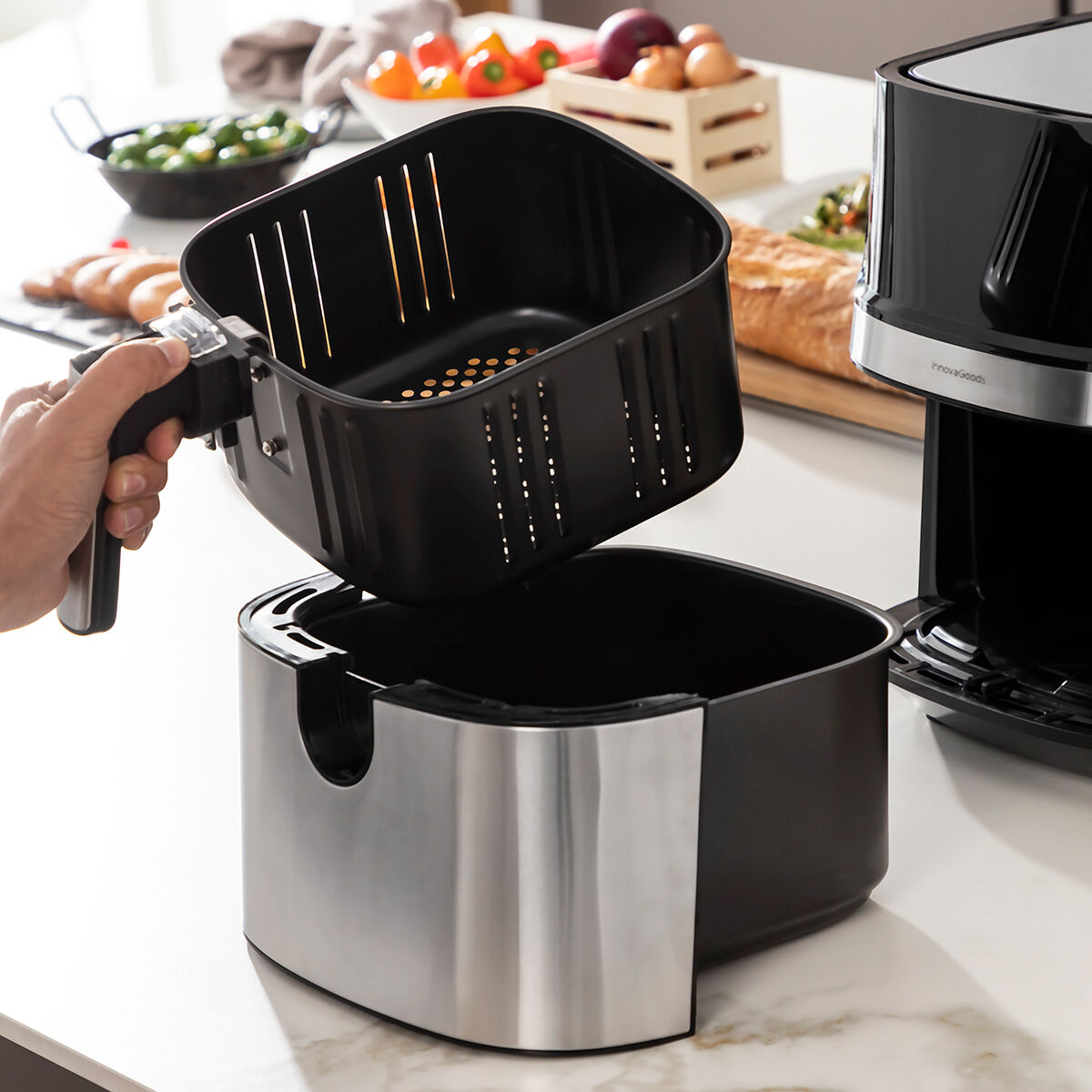 Fritteuse ohne Öl InnovaGoods Fryinn Pro 5500 Schwarz Edelstahl 1700 W 5,5 L - AWK Flagship