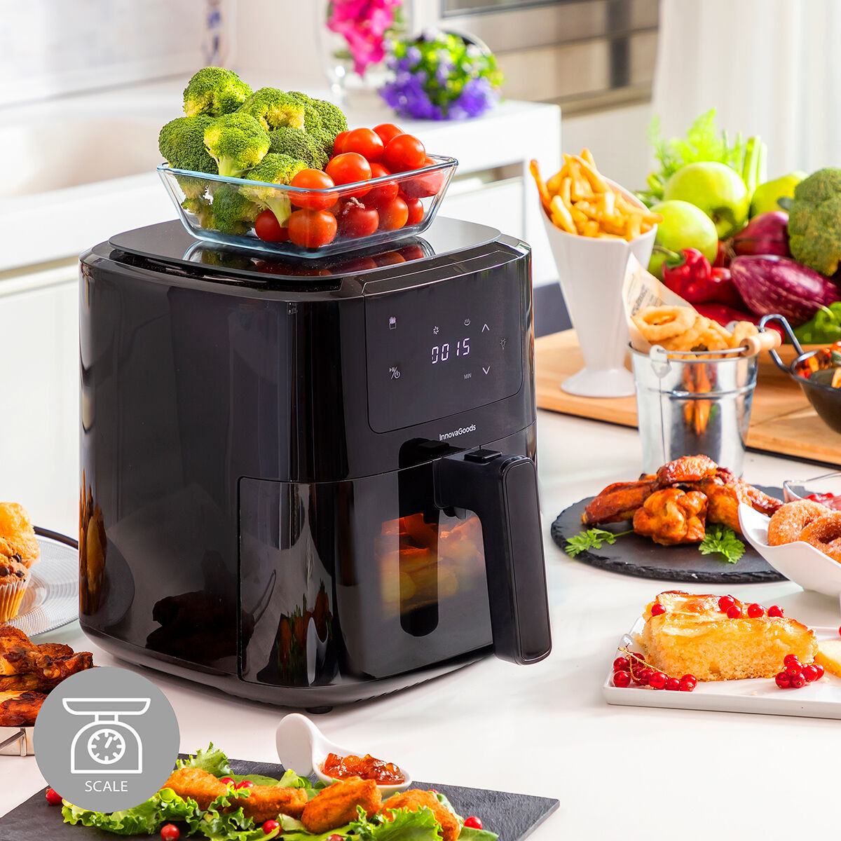 Ölfreie Fritteuse mit Waage InnovaGoods Fryinn Balance 5000 Schwarz Edelstahl 1500 W 5 L - AWK Flagship