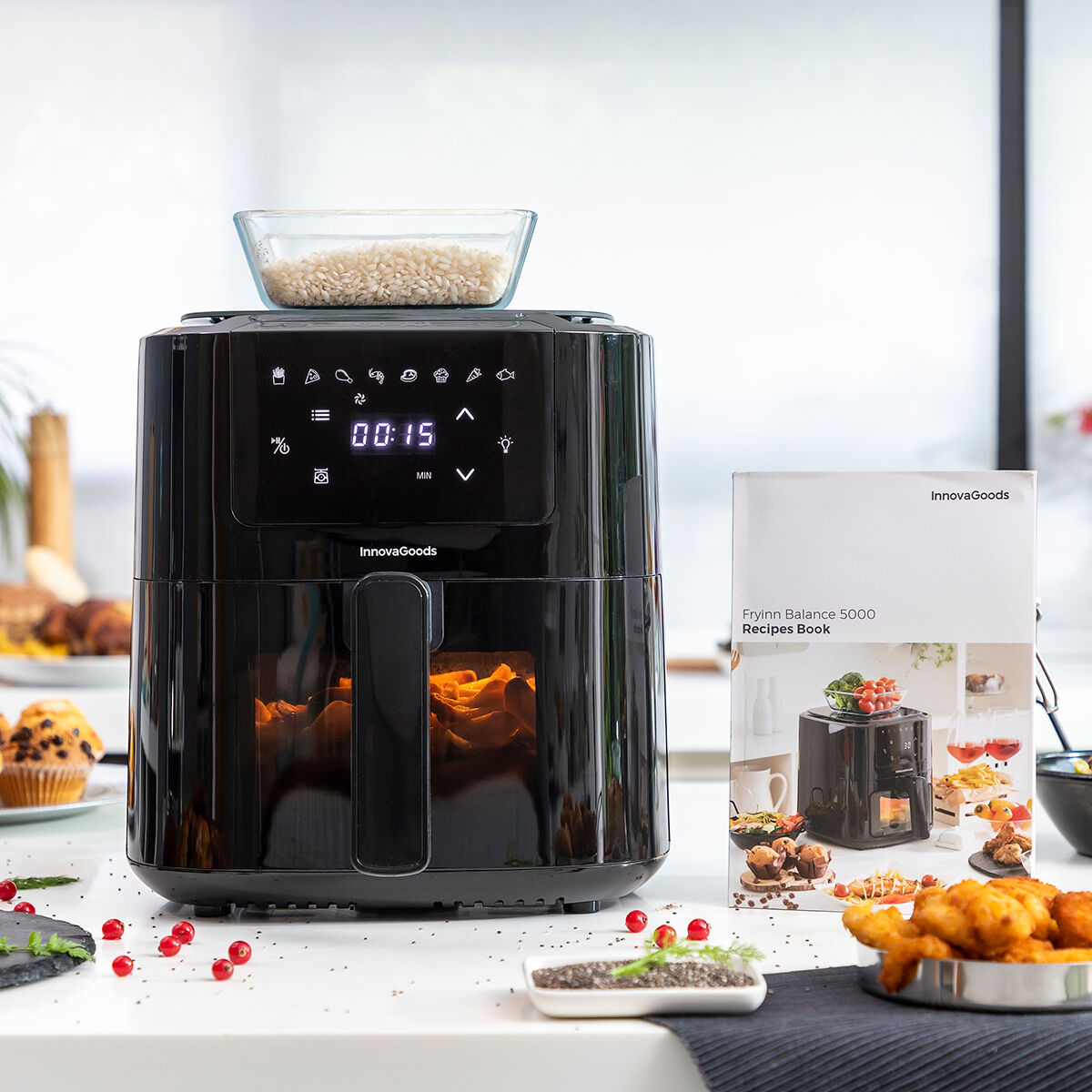 Ölfreie Fritteuse mit Waage InnovaGoods Fryinn Balance 5000 Schwarz Edelstahl 1500 W 5 L - AWK Flagship