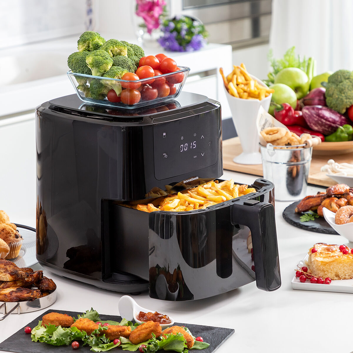 Ölfreie Fritteuse mit Waage InnovaGoods Fryinn Balance 5000 Schwarz Edelstahl 1500 W 5 L - AWK Flagship