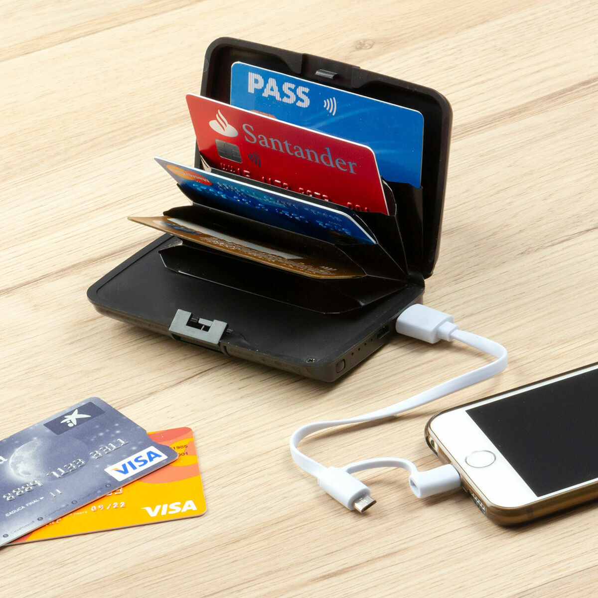 Kaufe RFID-Kartenetui und Powerbank Sbanket InnovaGoods bei AWK Flagship um € 27.00