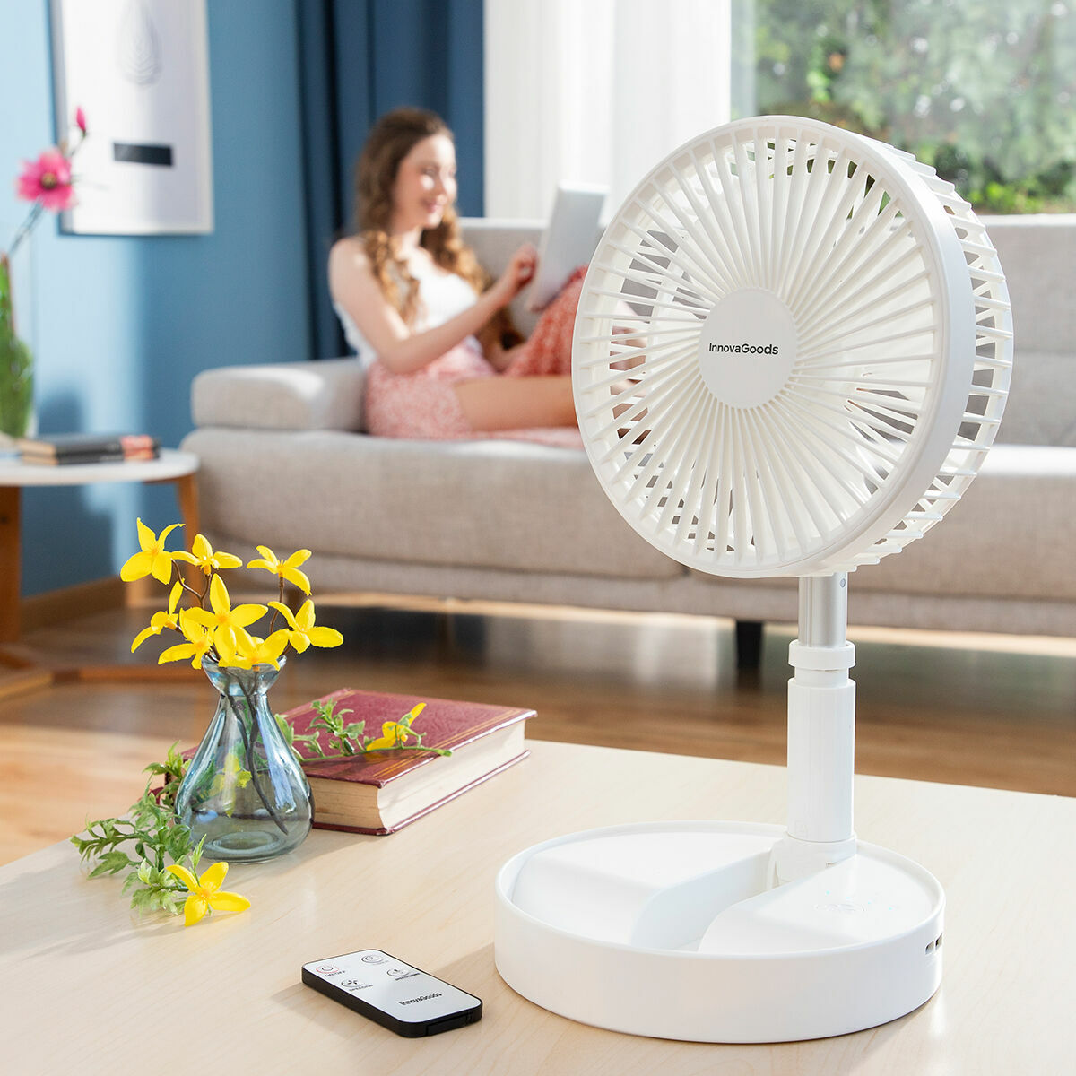 InnovaGoods Faltbarer wiederaufladbarer 3-in-1-Ventilator Fandle Ø7,7'' 7200 mAh - AWK Flagship