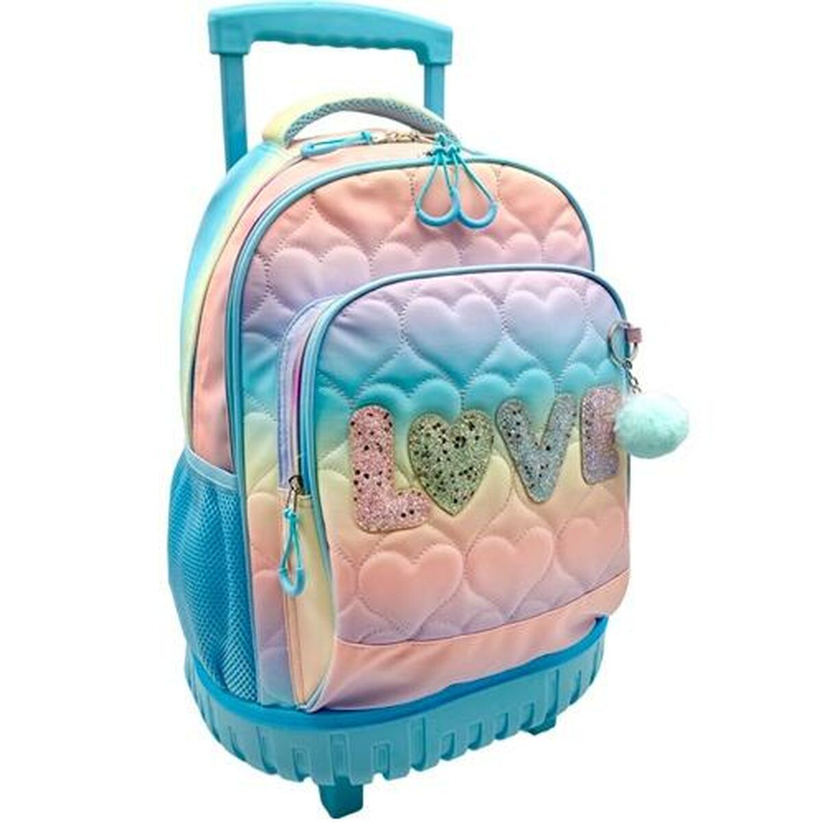 Schulrucksack mit Rädern Blin-Blin Love türkis 43 x 34 x 24 cm - AWK Flagship