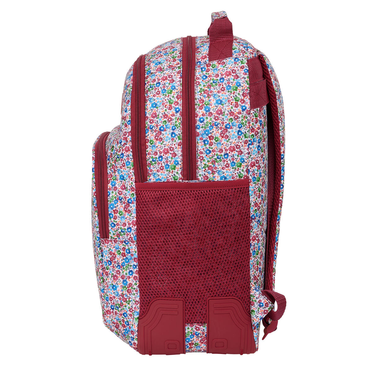 Schulrucksack Nait Nait Flowers Burgunderrot 32 x 42 x 15 cm - AWK Flagship