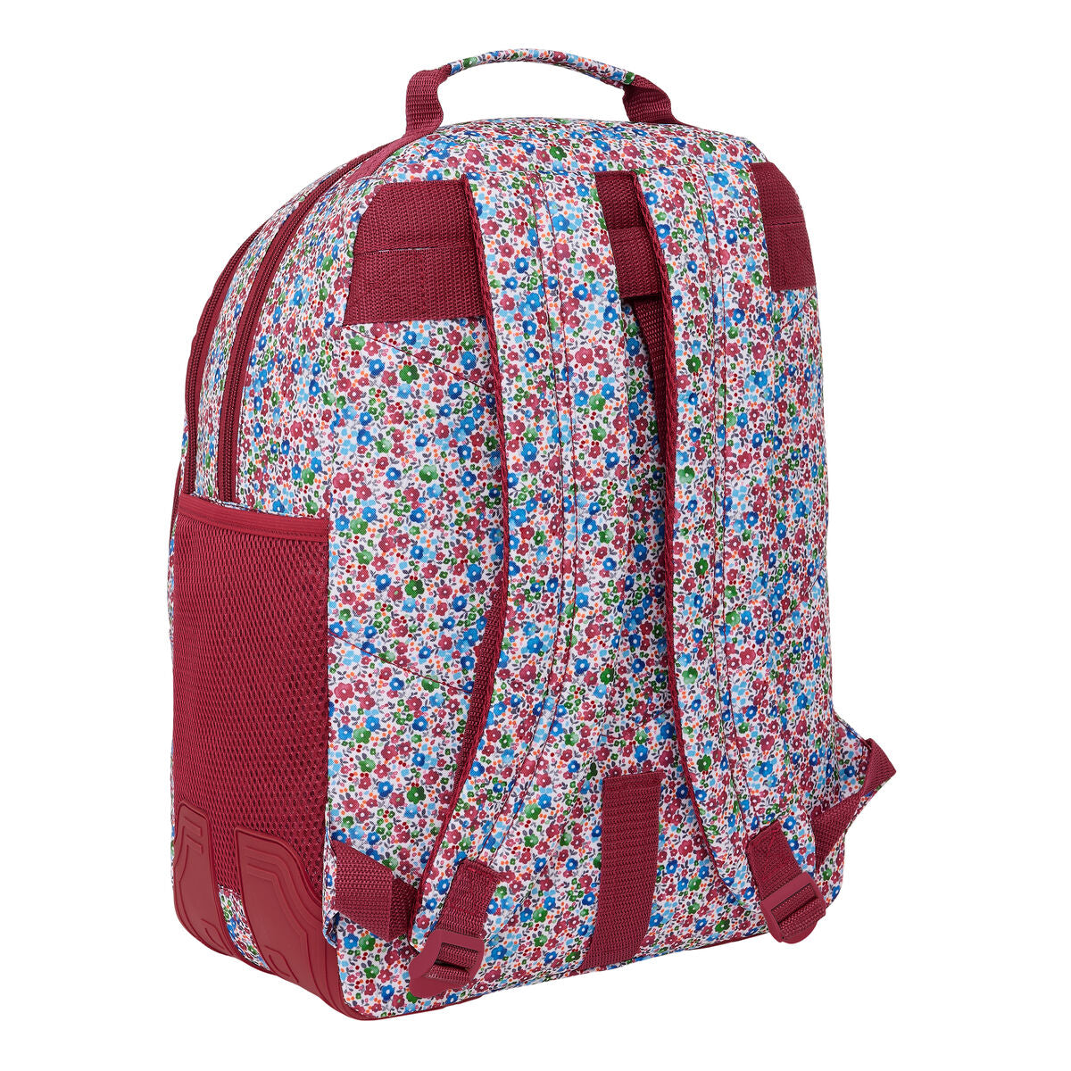 Schulrucksack Nait Nait Flowers Burgunderrot 32 x 42 x 15 cm - AWK Flagship