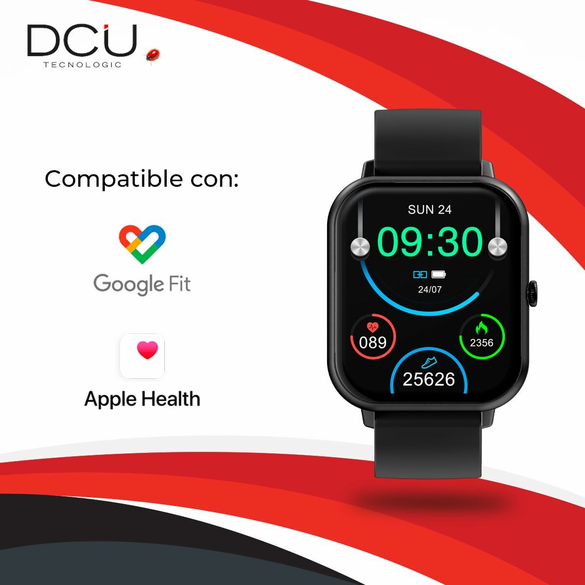 Smartwatch DCU CURVED GLASS PRO 1,83" Schwarz - AWK Flagship