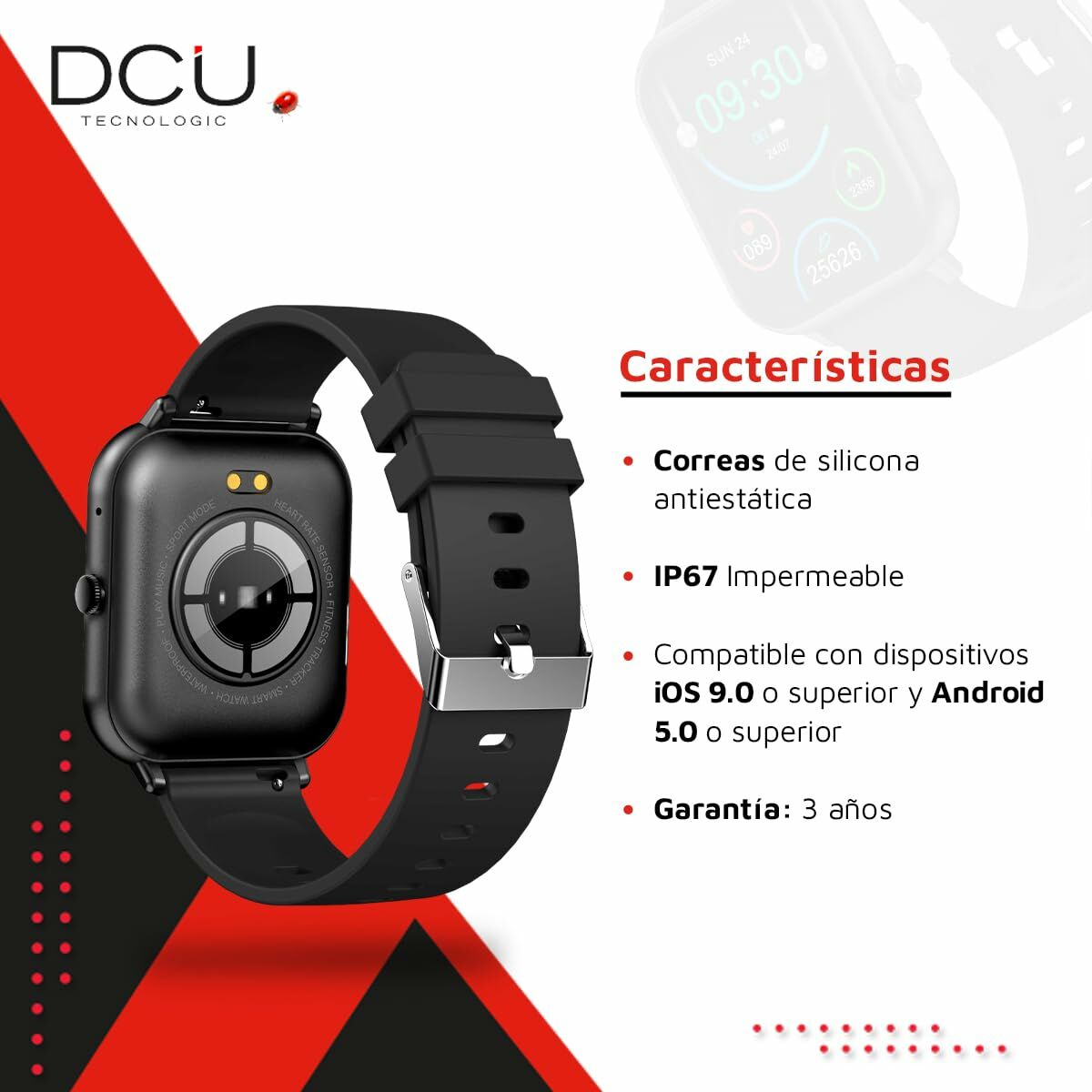 Smartwatch DCU CURVED GLASS PRO 1,83" Schwarz - AWK Flagship