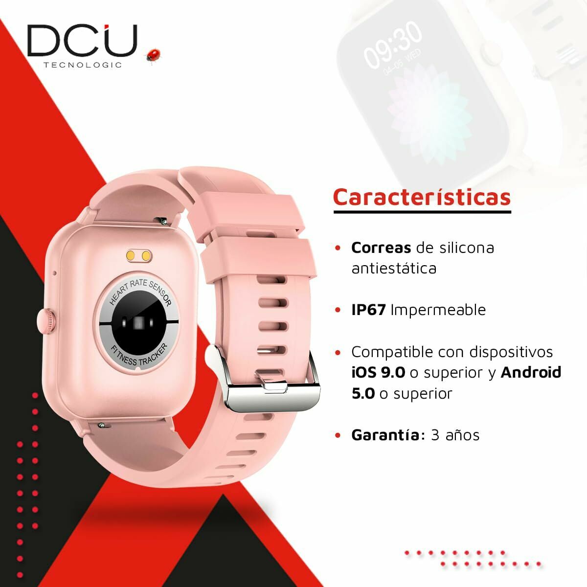 Smartwatch DCU CURVED GLASS PRO Rosa - AWK Flagship