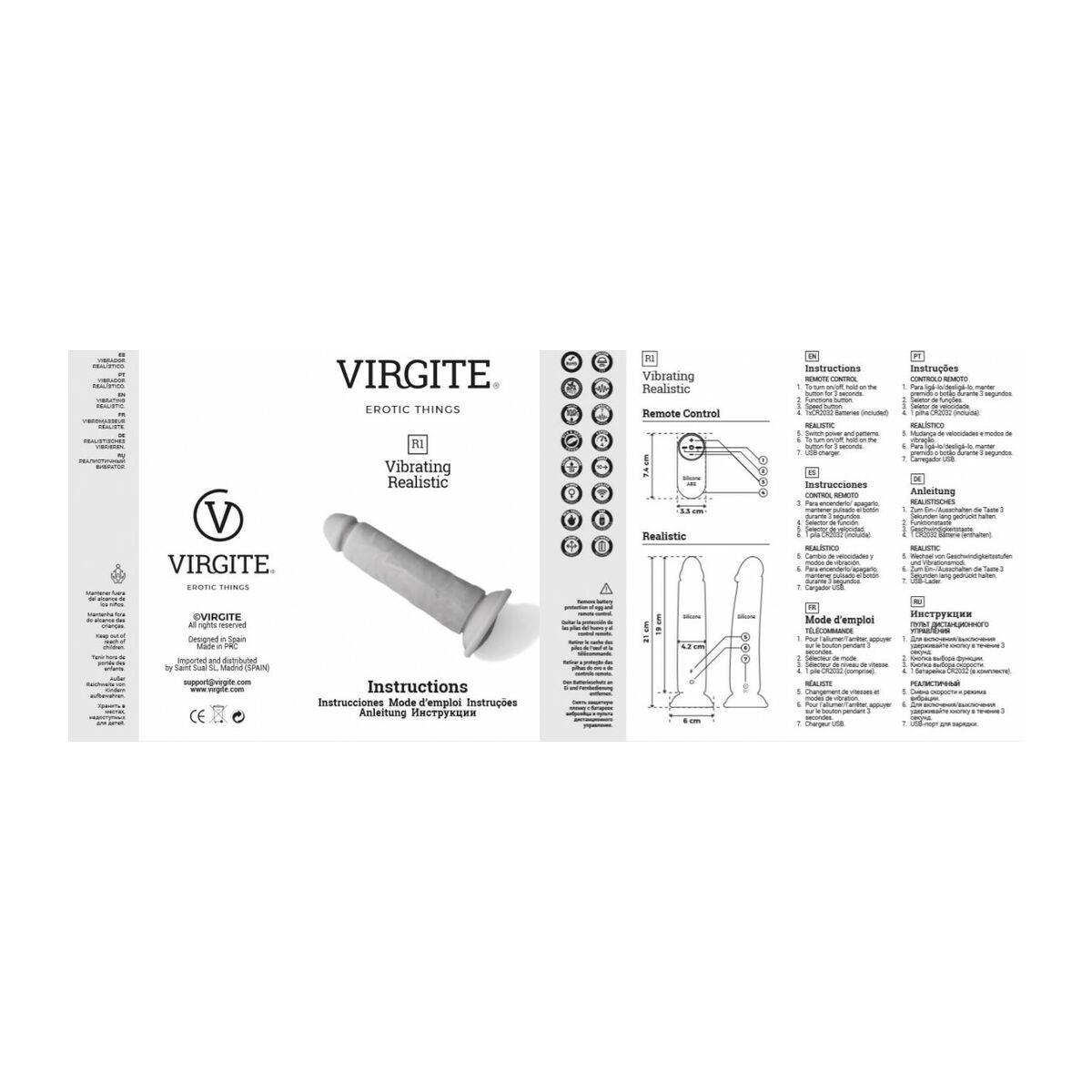 Natürlicher Vibrator Virgite 19 cm - AWK Flagship