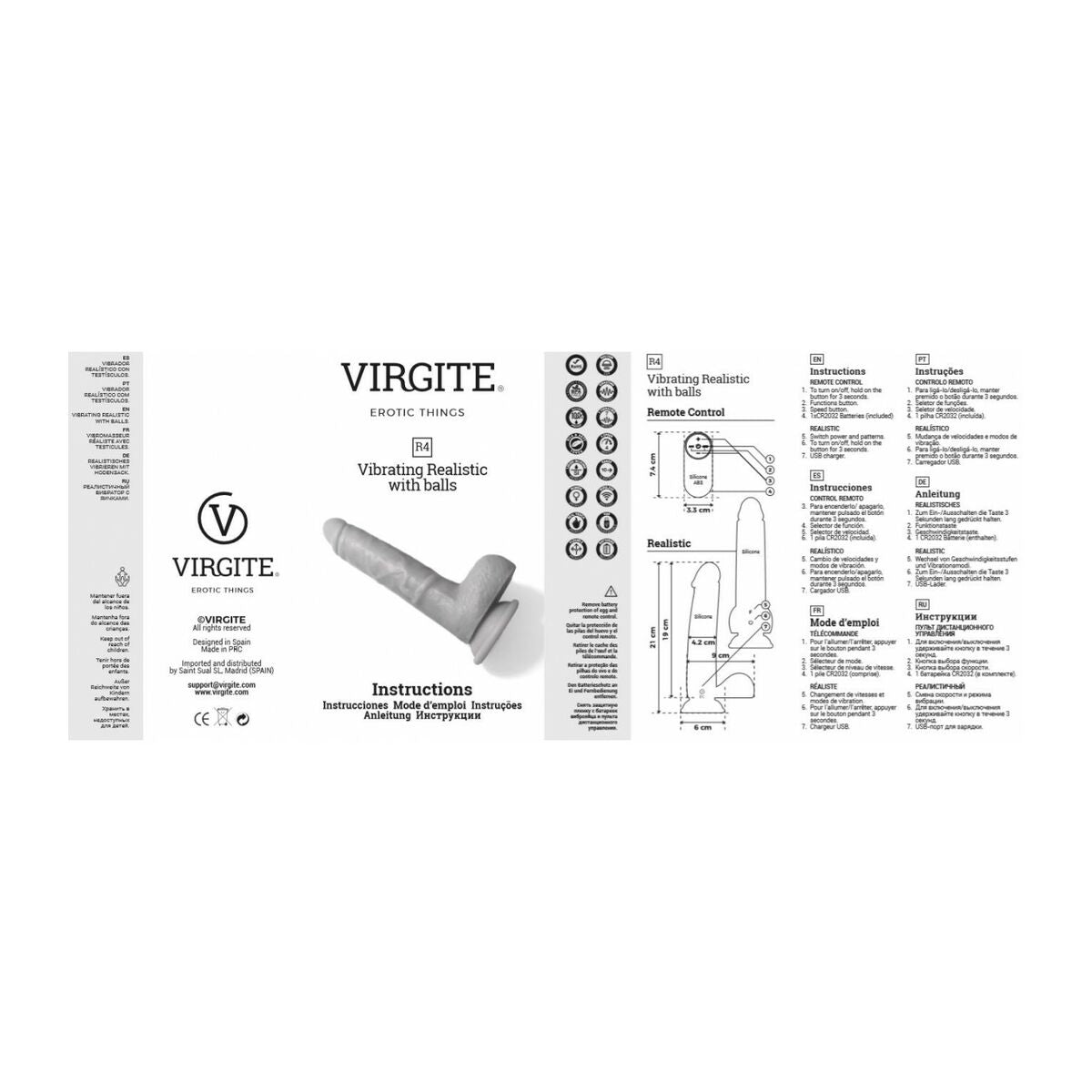 Natürlicher Vibrator Virgite 19 cm - AWK Flagship