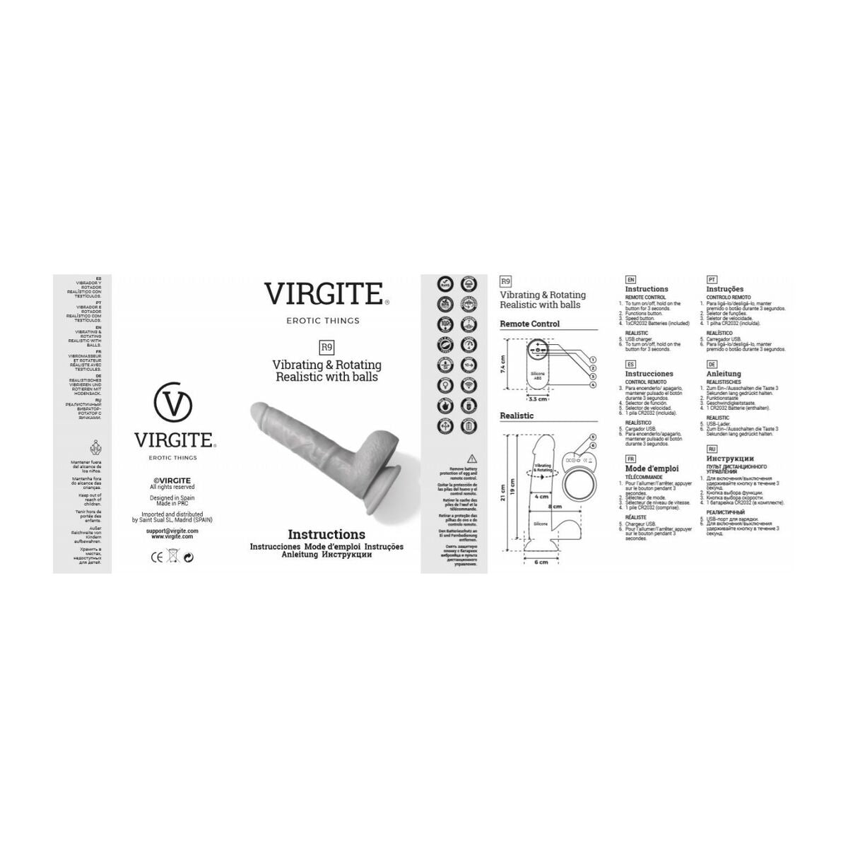 Natürlicher Vibrator Virgite 19 cm - AWK Flagship