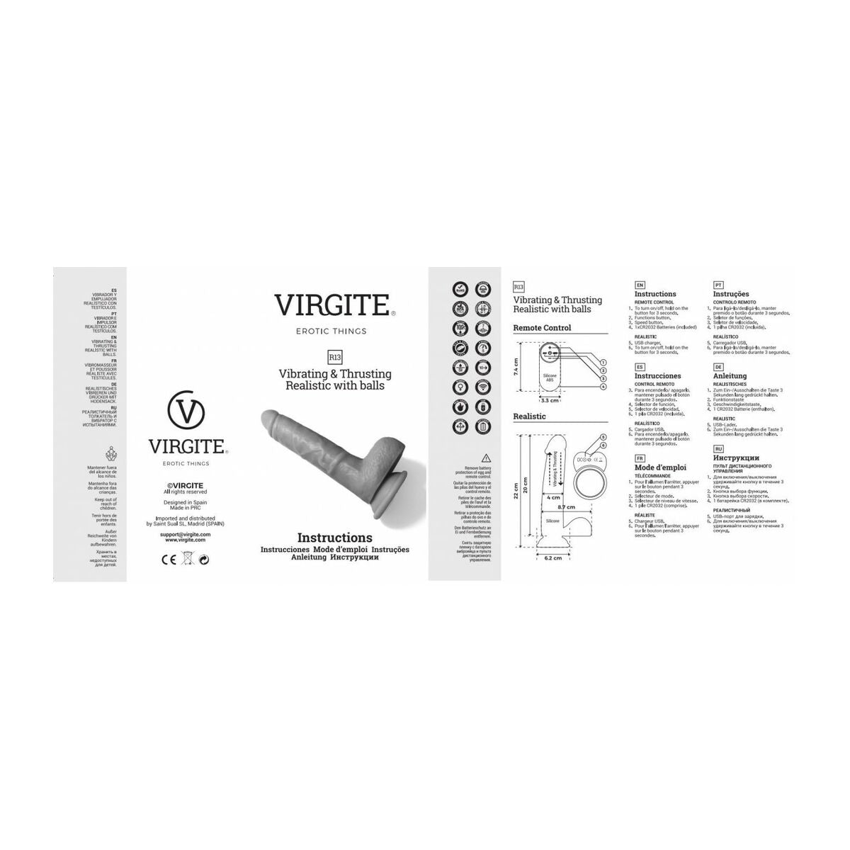 Natürlicher Vibrator Virgite 20 cm - AWK Flagship