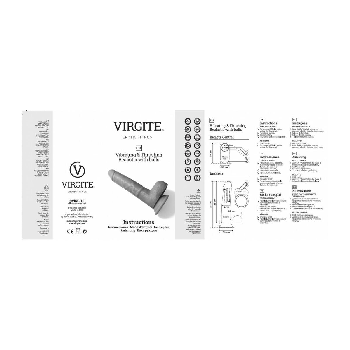 Natürlicher Vibrator Virgite 23 cm - AWK Flagship