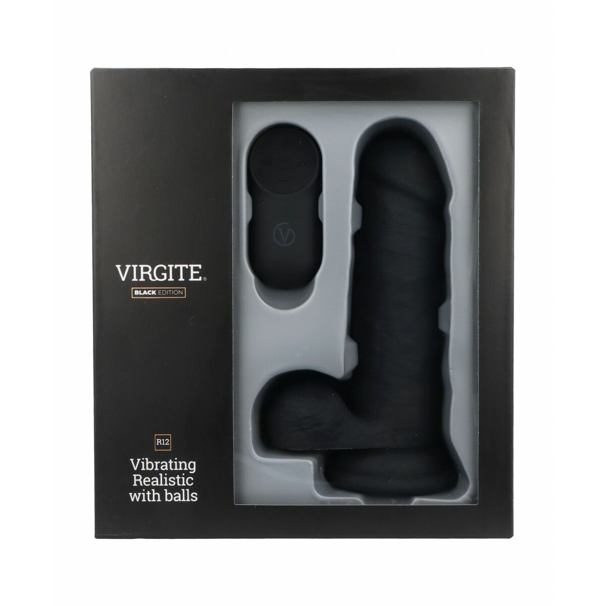 Natürlicher Dildo Virgite R12 Schwarz 14,4 cm - AWK Flagship