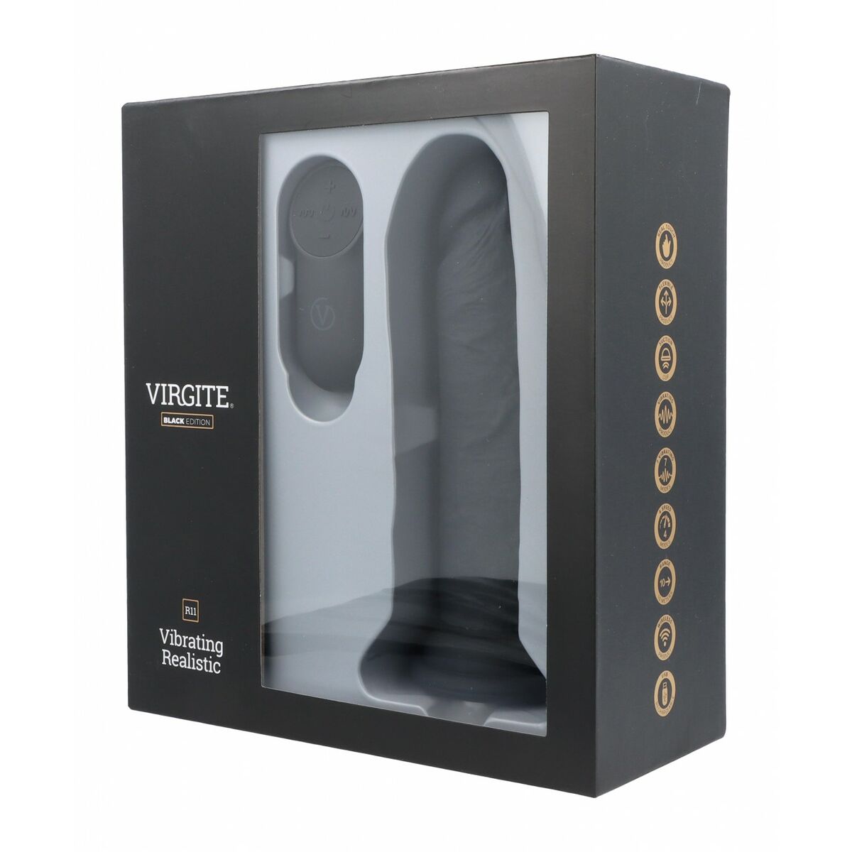 Natürlicher Dildo Virgite R11 Schwarz 14,4 cm - AWK Flagship