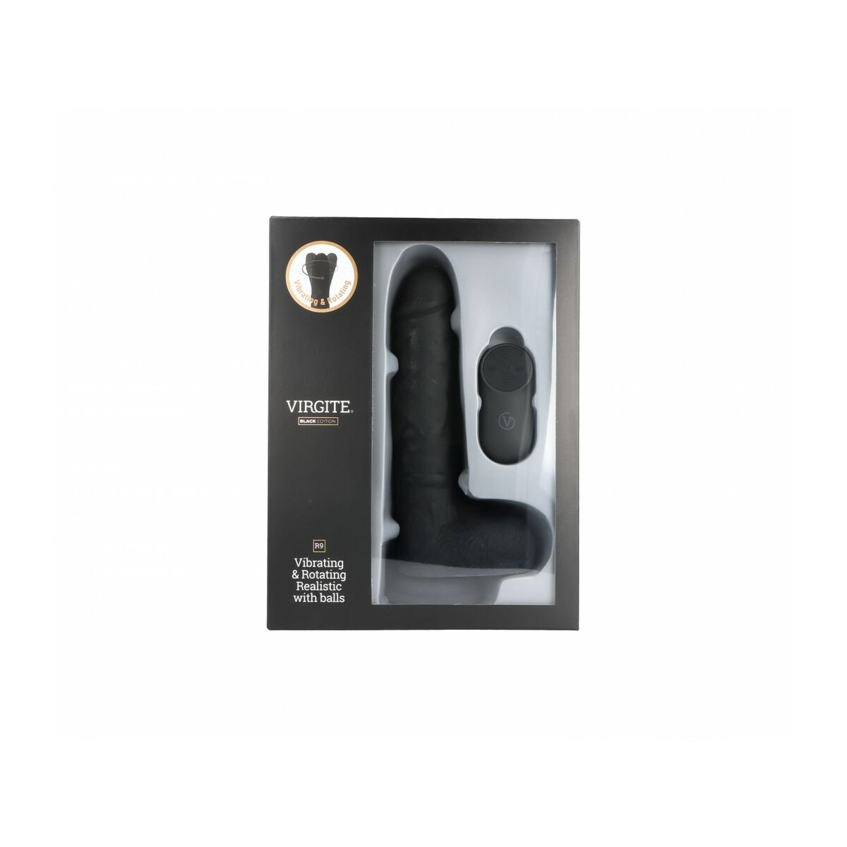 Natürlicher Dildo Virgite R9 Schwarz 19 cm - AWK Flagship