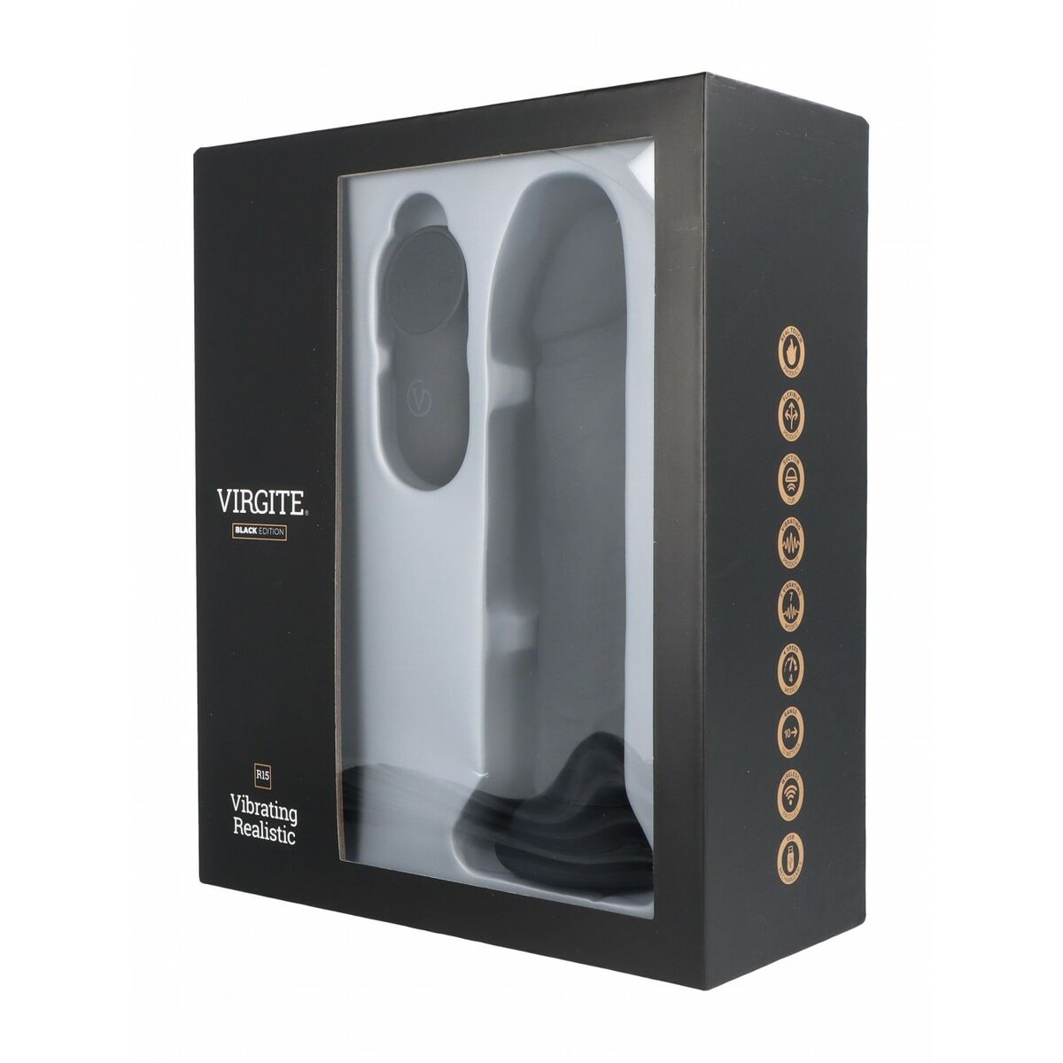 Natürlicher Dildo Virgite R15 Schwarz 16,5 cm - AWK Flagship