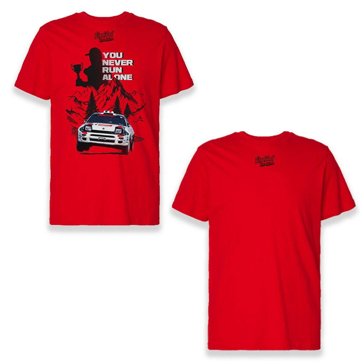 Herren Kurzarm-T-Shirt RADIKAL YOU NEVER RUN ALONE Rot L - AWK Flagship