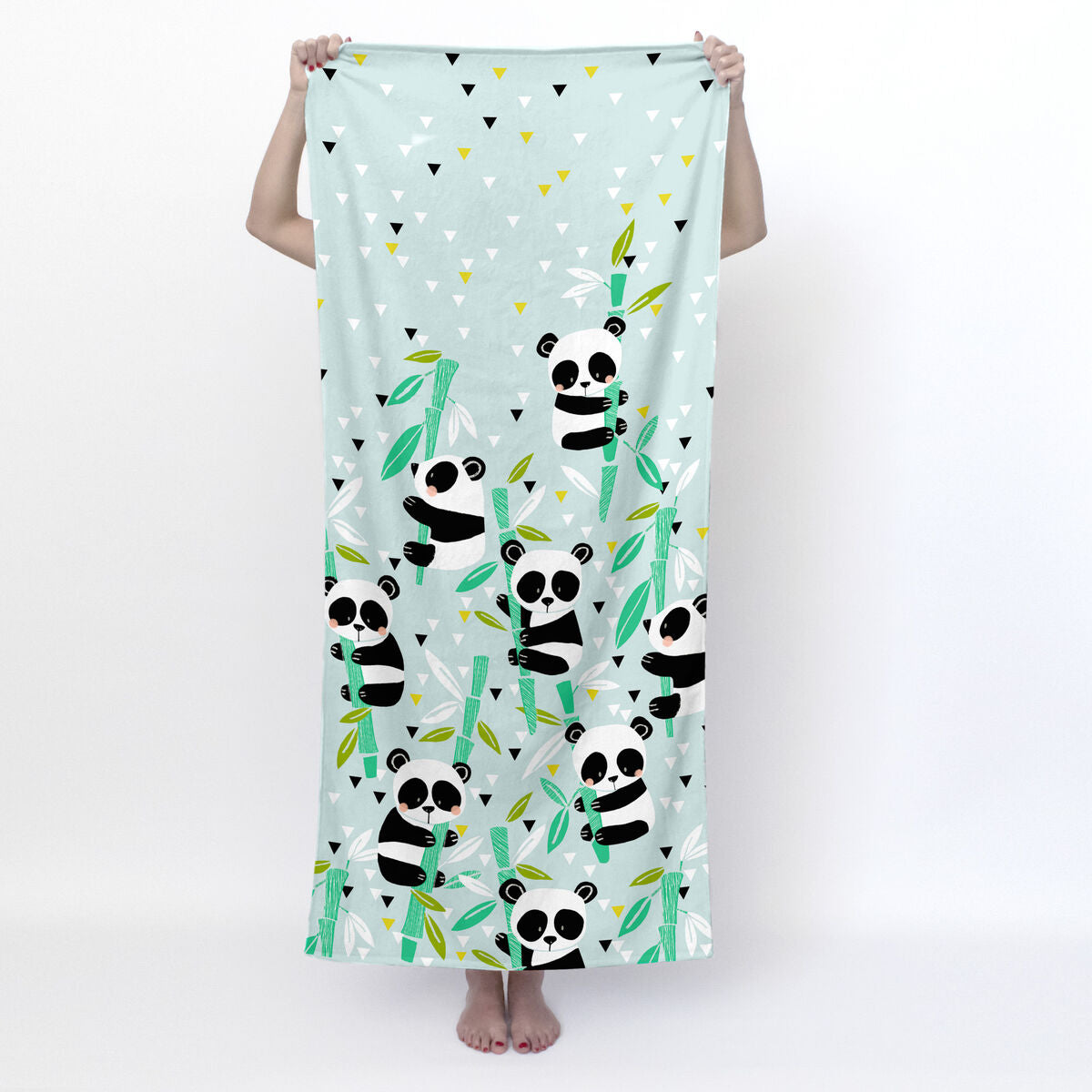 Badetuch HappyFriday Moshi Moshi Panda Garden Blue Bunt 70 x 150 cm - AWK Flagship