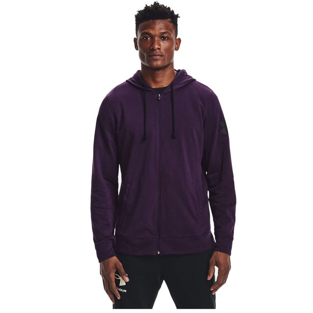 Herren Under Armour Rival Terry Magenta Jacke - Sport & Freizeit